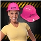 Promotional Novelty Plastic Construction Hats - Pink