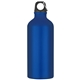 aerial view a metallic blue with black lid 20 oz aluminum tundra bike bottle, image 1 of 4