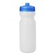 aerial view a white with translucent blue lid 24 oz sports water bottle, image 1 of 2