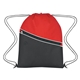 aerial view a red with black trim non - woven two - tone hit sports pack, image 1 of 2