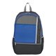 aerial view a royal blue with black and gray trim 210d ripstop backpack, image 1 of 3