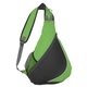aerial view a lime green with black accents 210d polyester sling pack, image 1 of 2