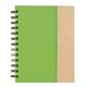 aerial view a green with natural trim spiral notebook with sticky notes and flags, image 1 of 5