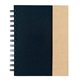 aerial view a black with natural trim spiral notebook with sticky notes and flags, image 1 of 5