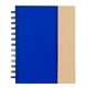 aerial view a blue with natural trim spiral notebook with sticky notes and flags, image 1 of 5