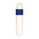 aerial view a white barrel with blue trim lip balm and sunstick, image 1 of 2