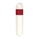 aerial view a white barrel with red trim lip balm and sunstick, image 1 of 2
