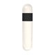 aerial view a white barrel with black trim lip balm and sunstick, image 1 of 3