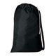 aerial view a black with black strap drawstring utility bag, image 1 of 2