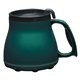 aerial view a solid green with black lid 16 oz low rider desk mug, image 1 of 2