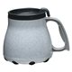 aerial view a solid granite with black lid 16 oz low rider desk mug, image 1 of 2