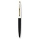 a black barrel & white cap gold trim pens