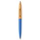 a blue barrel & creamsicle cap gold trim pens