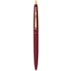 aerial view a burgundy barrel & burgundy cap gold trim pens, image 1 of 7