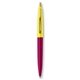 a burgundy barrel & yellow cap gold trim pens