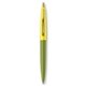 a metallic green barrel & yellow cap gold trim pens