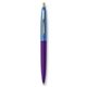 a purple barrel & blue cap gold trim pens
