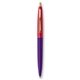 a purple barrel & red cap gold trim pens