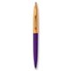 a purple barrel & creamsicle cap gold trim pens
