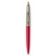 a red barrel & metallic silver cap gold trim pens