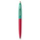 a red barrel & teal cap gold trim pens