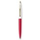 a red barrel & white cap gold trim pens