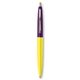 a yellow barrel & purple cap gold trim pens