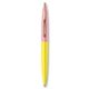 a yellow barrel & pink lemonade cap gold trim pens