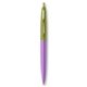 a grapetini barrel & metallic green cap gold trim pens