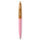a pink lemonade barrel & metallic orange cap gold trim pens