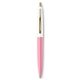 a pink lemonade barrel & white cap gold trim pens