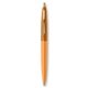 a creamsicle barrel & metallic orange cap gold trim pens