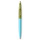 a electric punch barrel & metallic green cap gold trim pens