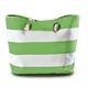 a white with lime stripes skipper bag(tm) cotton tote