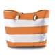 aerial view a white with orange stripes skipper bag(tm) cotton tote, image 1 of 2