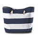a white with navy stripes skipper bag(tm) cotton tote