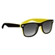 aerial view a yellow with black trim two - tone malibu sunglasses, image 1 of 4