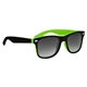 aerial view a lime green with black trim two - tone malibu sunglasses, image 1 of 4
