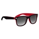 aerial view a red with black trim two - tone malibu sunglasses, image 1 of 4