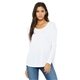 Promotional Bella + Canvas Ladies Flowy Long - Sleeve T - Shirt with 2x1 Sleeves - 8852 - WHITE