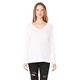 Promotional Bella + Canvas Ladies Flowy Long - Sleeve V - Neck - 8855 - WHITE