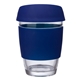 Promotional Rizzo Perka(R) 12 oz Glass Mug w / Silicone Grip Lid