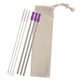 Promotional 3- Pack Stainless Straw Kit With Cotton Pouch