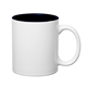 aerial view a white with black 11 oz hughes stoneware mug with c - handle, image 1 of 2