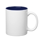 aerial view a white with cobalt blue 11 oz hughes stoneware mug with c - handle, image 1 of 2