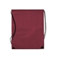aerial view a burgundy non woven sport drawstring backpack, image 1 of 3