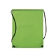 aerial view a lime green non woven sport drawstring backpack, image 1 of 3
