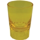 a goldenrod 2 oz premium plastic fluted shot glass