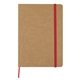 aerial view a natural with red accent eco - inspired strap notebook, image 1 of 3
