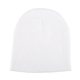 aerial view a white 100 acrylic rib knit beanie, image 1 of 2